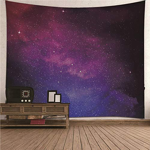 EHOMERY Wandteppich City Wanddekoration Jugendzimmer Mädchen Violett Galaxy-Thema Nachthimmel Wandteppich Tapisserie Klein Wandbehang Wandschmuck Groß Schlafzimmer Wohnzimmer Wanddekoration 200X200Cm