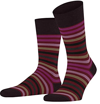 FALKE Men's Tinted Stripe Socks Breathable Climate-Regulating Odour-Neutralising Wool Cotton Patterned All-Rounder Warm For Dress Casual Business Looks 1 Pair