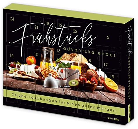 itenga Adventskalender 2025 - Guten Morgen Kalender mit Frühstücksartikeln z.B. Marmelade Honig Tee Cappuccino Kuchen (Motiv Frühstück)