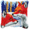 ROCKY&CHAO Latch Hook Cushion Kits, DIY Needlework Pillow Cover Sofa Cushion Rug Making Kits, 43x43 cm
