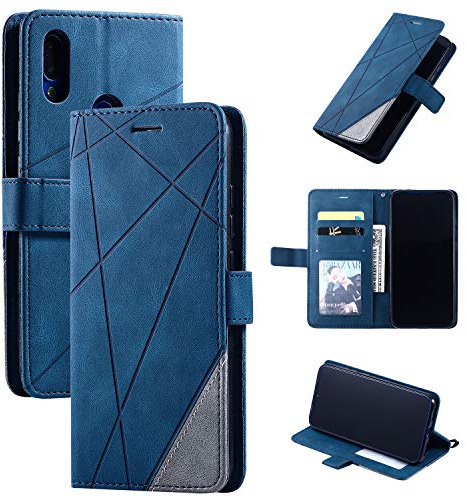 Kukoufey Cover per Asus ZenFone Max Pro M2 ZB630KL,Custodia in Pelle Custodia per Asus ZenFone Max Pro M2 ZB631KL ZB630KL X01BDA Custodia Cover Case Blue