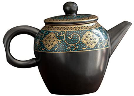Cabilock Vintage Chinese Teapot Handmade Enamel Tea Kettle Decorative Ceramic Teapots Infuser for Stovetop