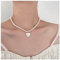 Dervivea Vintage Perlenkette Halskette Perlmutt Herz Anhänger Halskette Kurzer Strang Perlenkette Choker Halskette Liebe Herz Halskette Schmuck Für Frauen Und Mädchen