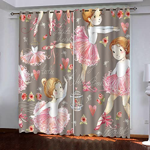 Fenster Vorhang Schlaufen-Vorhang 2 Stück x 168 B x 229cm H Retro & Tanz Dekorative Gardine Schlaufenschal Fenster-Schal