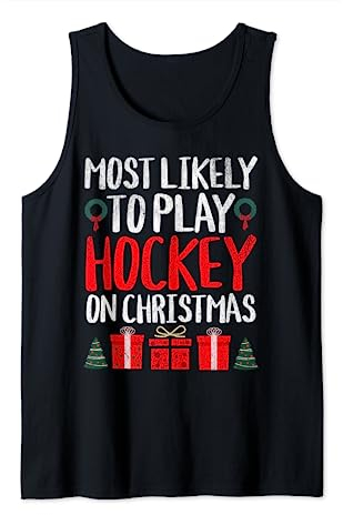 Am wahrscheinlichsten Hockey an Weihnachten Spaß Urlaub zu spielen Tank Top