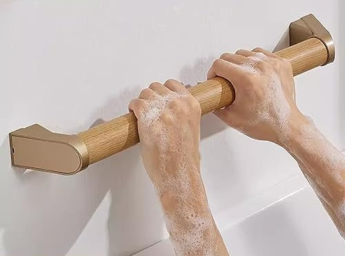 Handlauf Treppe Geländer Treppengeländer Innen Whirlpool-Badezimmer-Handläufe for Senioren und Kinder, rutschfest, 0,3–6 m, kurzes, langes Wandgeländer-Set mit Hardware und Stützen und goldenen Endkap