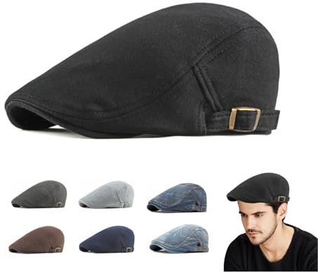 Siribelle Barrett Mütze Herren Schiebermütze Herren Einstellbar Flatcap Vintage Baskenmütze Newsboy Schirmmütze Gatsby Ivy Irischer Hut