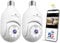 SYMYNELEC 5GHz/2.4GHz Cámara de Bombilla Vigilancia WiFi Exterior 2K 4MP, Camara de Seguridad Inalámbrica 360°con Seguimiento Humano AI, Visión Nocturna a Color, Audio Bidireccional, Alexa, 2PCS