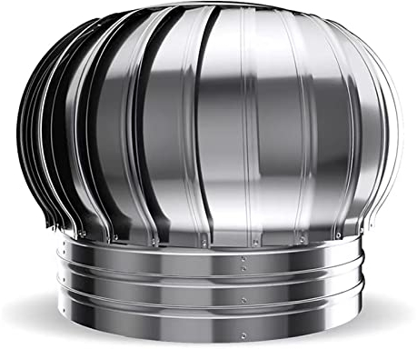 Rotierende Schornsteinhaube, Ventilator, Turbine, Dachentlüftungsrohre aus Edelstahl 304, Schornsteinkappen, wetterfest, robust und langlebig, für Schornstein, Kamin, Lagerhaus