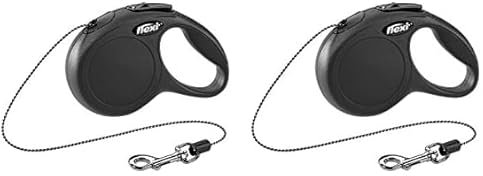 flexi New Classic XS Seil 3 m schwarz für Hunde bis 8 kg (Packung mit 2)