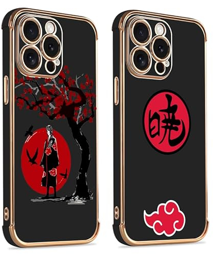 PBNDJVG 2 Stück Handyhülle für iPhone 11 Hülle 6.1 Zoll, Anime Akatsuki Kakashi Manga Muster Junge Mädchen Galvanisierte Schutzhülle Weich TPU Stoßfest Dünn Case mit Kameraschutz, 02
