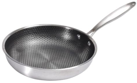 Milisten Chinesischer Topf Wok-pfanne Eierpfanne Induktionspfanne Wok Mit Flachem Wabenpfanne Wok Rühren Anbraten Waben-kochgeschirr 26c Rostfreier Stahl Haushalt Bratpfanne