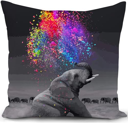 KUNQIAN Kissenbezug Elefanten Kissen deko Geschenke für sofakissen kissenbezüge dekokissen couchkissen kissenhülle Sofa Schlafzimmer Wohnzimmer 40x40cm