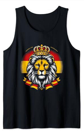 León de España con Bandera Camiseta sin Mangas