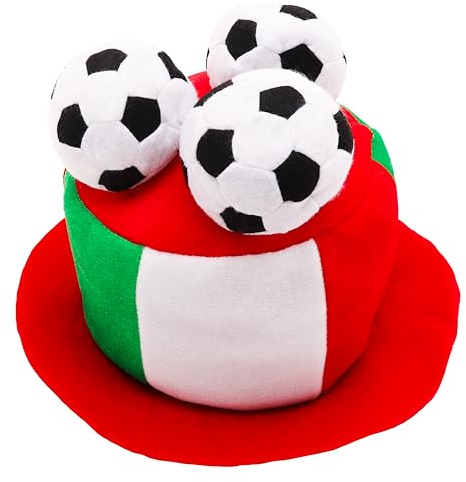 Toyland® Neuheits-Fußballfan-Zylinder mit Italienischer Flagge und 3D-Fußbällen – Perfekt für Europameisterschaften/Weltmeisterschafts/Fußballpartys und Italienische Feiern – 8 Länder Verfügbar