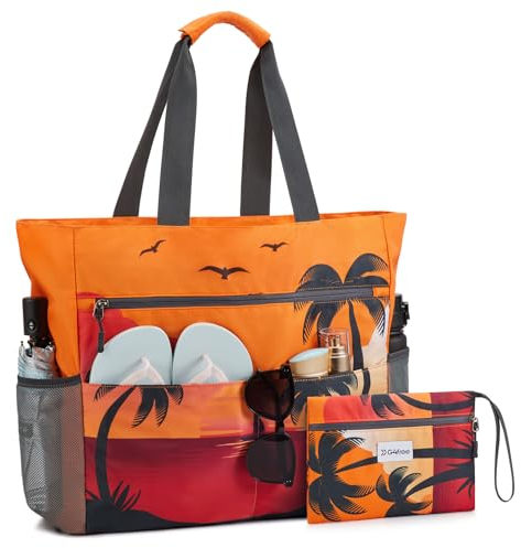 G4Free 35L Strandtasche XXL Familie & Badetasche Faltbar Groß/Wasserdicht/Leicht für Shopping Strandurlaub und Schwimmbäder
