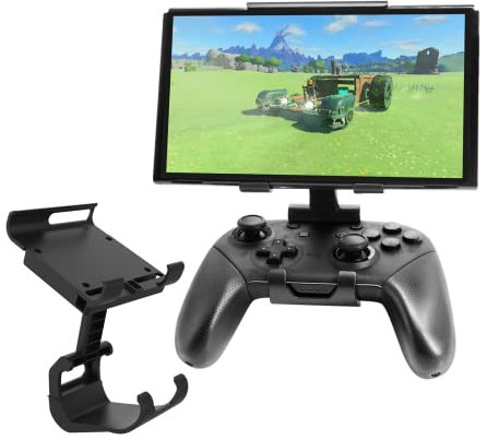 KIERANR Ahishfoneya Clip di Montaggio Regolabile for Controller PRO Ufficiale Switch, Supporto a Clip for Controller PRO Originale Compatibile con Switch/OLED/Lite, Nero /1149