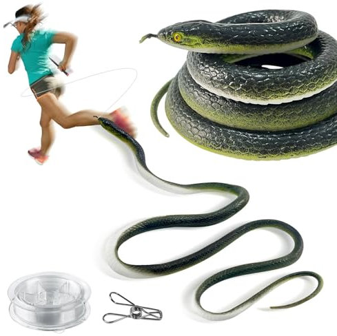 Pipihome Snake Prank, Clip on Snake Pranks for Adults & Kids, Realistic Fake Rubber Snake Toy, Lifelike Snake Prank Gifts, Snake Games Joke Gifts Novelty Jokes & Gag Toys