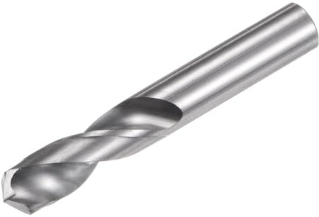 sourcing map Solid Carbide Drill Bit, 9.5mm (0.374) YG6X/C3 Micro-Grain Tungsten Carbide Short Twist Drill Bits Straight Shank for Drilling Stainless Steel Aluminum Metal Plastic