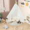 DREAMADE Tipi Zelt für Kinder, Kindertipi Spielhaus Kinder Indoor Spielzelt, Kinderzelt für Drinnen mit LED-Lichtern & massivem Holzrahmen für Kinder ab 3 Jahren