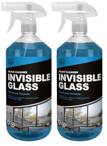One Chem Professional Glass Cleaner 2 x 1 Litre Invisible Glass for Clear Shine, No-Streak Formula