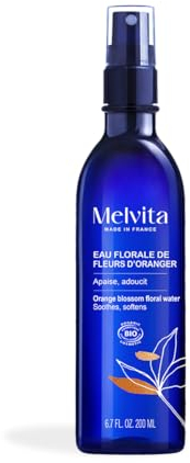 Melvita - Eau Florale Fleurs d'Oranger - Hydrolat Apaisant, Adoucissant Peaux Sèches - 100% Naturel, Équitable - Sans Parfum - Vaporisateur Spray - 200 ml