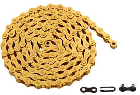 Bike Chain Single-Speed, Bicycle Chain 1 Speed, 1/2 × 1/8 inch,Golden (116L)