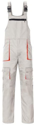 Yukirtiq Herren Latzhose Handwerker Berufsbekleidung Lange Arbeitslatzhose Schreiner Arbeitsbekleidung Arbeitshose mit Multifunktionalen Taschen, Khaki, XL