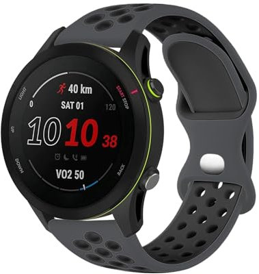 BXKM 22mm Silicone Strap for Garmin Vivoactive 4/Garmin Forerunner 255/255 Music Garmin Venu 2/Venu 3, 22mm Watch Strap for Women Men Sports Wristband