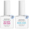 Base Coat Top Coat Gel UV Set, 2 * 15ml Base Coat und No Wipe Top Coat, Gel Nagellack Base, Überlack Set Gel Polish, Soak Off UV Gel Nagellack für Gelnägel Gloss Top Coat, Nail Art Starter Manicure