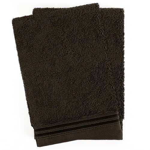 Hammetex Badetücher 15x22 cm, Extra Weich und Saugfähig 100% Baumwolle, 2-teiliges Leichtes und Langlebiges Badetuch, Perfekt für Bad, Spa und Fitnessstudio, Braun