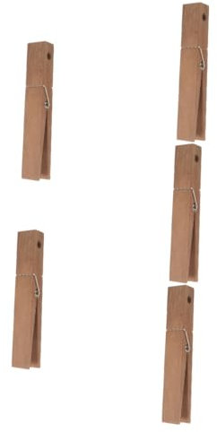 Zerodeko 5 Pièces Porte-Serviettes De Salle De Bain Poubelle De Toilette Porte-Serviettes Géant en Pince à Linge Grandes Pinces à Linge Porte-Serviettes en Pince à Linge en Bois Light Brown