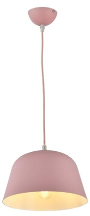 LQWELL® Moderne Hängelampe E27, einfache industrielle Pendelleuchte, Retro-Pendelleuchte für Küche, Wohnzimmer, Schlafzimmer, Esszimmer, Café, Aluminium-Pendelleuchte, Deckenleuchte, Rosa