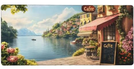 Meer Mousepad XL 1200x600mm/120x60cm Groß Gaming Mauspad Landschaft, Schreibtischunterlage Mit Anti-Rutsch Basis,Tischunterlage Large Size, für Gaming Office Home Zubehör, Geschenke für Männer-z590