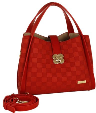 Camomilla Damen Handtasche, Kunstleder, Kollektion Kate, Größe M, Farbe Rot