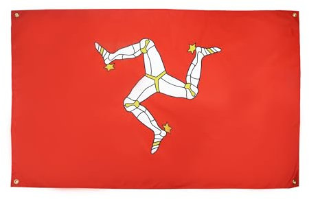 AZ FLAG Flagge Isle of Man, 150 x 90 cm, mit 4 Ösen, Pavillon Mannois für Balkon oder Wand