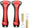 2 pack Car Window Breaker, Car Emergency Hammer Seat Belt Cutter, 2-in-1 Window Hammer Car Escape Tool, Car Safety Hammer, Double-Ended Escape Life-Saving Hammer Tool, Car Emergency Kit with 2 Whistle