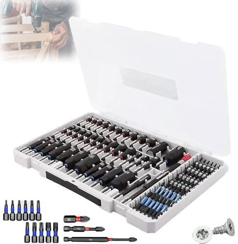 Allalonga 80 Piece Magnetic Impact Nut Driver Set, 46-Piece Magnetic Impact Nut Driver Set, Socket Adapters for Impact Drill, Bit Holder, Wing Nuts Drivers, for Home (46pcs)