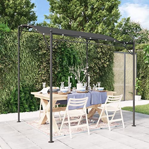 HETFTJN Gartenpavillon 2x2,3 m Anthrazit geschwungenes Dach 180 g/m² Polyester mit PA Schutz Pulverbeschichteter Stahlrahmen Stabiles Partyzelt für Grill Camping Garten Events