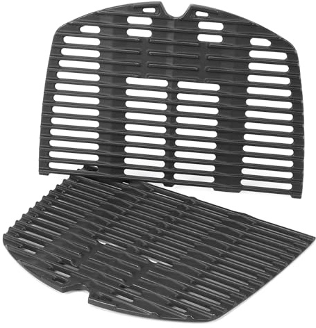 GRISUN Grillrost 27,3 x 38,9 cm (7645) aus Gusseisen für Weber Q200, Q220, Q260, Q2000, Q2200, Q2400 Gasgrills – Ersatzteile & Zubehör, kompatibel mit 7645, 65811, 2 Stück