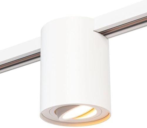 Qub Viror Orbit - 1‑Phasen LED Schienenspot - GU10 - Weiß - Ø9,6cm - Kompakt & Modern - Verstellbarer Spot - Kompatibel mit Smart & LED - Für Wohnräume - Schienenstrahler Innenbereich