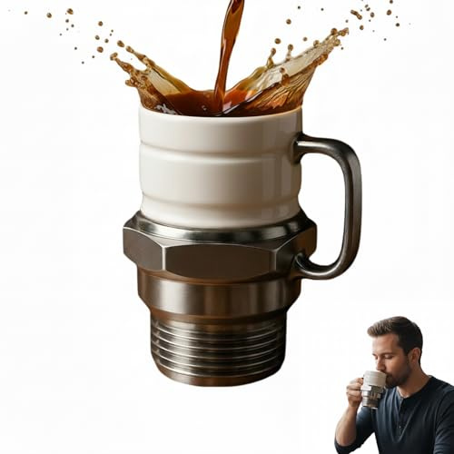 Meunhy Engine Plug Design Coffee Mug,Unique Car-Themed Novelty Coffee Mugs,Ceramic Coffee Cup with Heat-Insulated Handle Gift for Car Lovers, Mechanics, Collectors