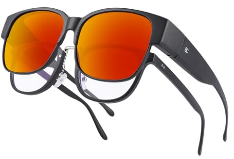 Bircenpro Over Glasses Sunglasses for Men: Polarised Fit Over Sunglasses Lightweight UV Protection for Driving Outdoor