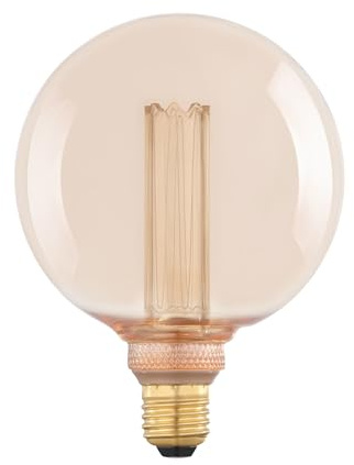 EGLO E27 LED Lampe, Amber Vintage Glühbirne, Globe für Retro Beleuchtung | 4 Watt, 170 Lumen, extra warmweiß, 1800 Kelvin, Leuchtmittel, Edison Glühlampe G125, Ø 12,5 cm