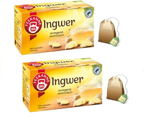 Pompadour | Teekanne | Infuso Zenzero Aromatico | Tisana Speziata Naturale Senza Caffeina - 2 x 18 Filtri (72 Gr)