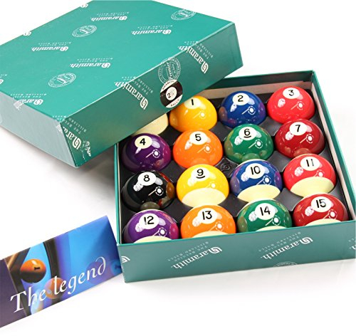 Aramith Premier Spots & Stripes 2-Inch Pool Balls with 1 7/8 White Cue Ball