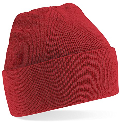 Beechfield, Acryl-Strickmütze für Erwachsene, zum Aufschlagen, Unisex Gr. Einheitsgröße, hellrot