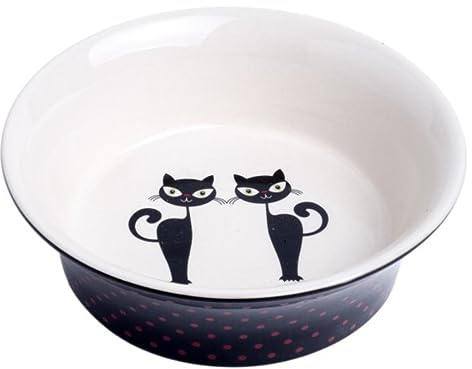 Petface Silhouette Cats Ceramic Cat Bowl