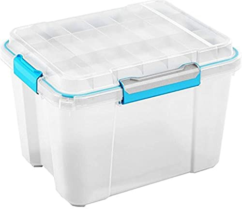 Kis 8433000 0485 01 Aufbewahrungsbox Scuba Box, 43 L, Plastik, transparent/blau, 59,5 x 39 x 34 cm
