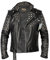 MDM Lederjacke mit Nietenverzierung in schwarz (2XL)